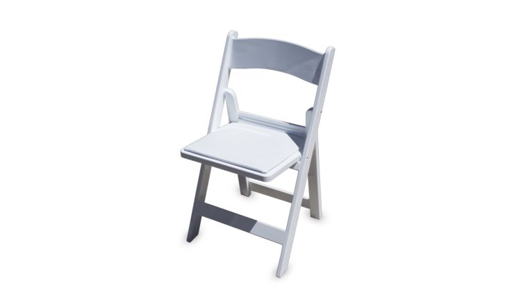 White Padded Folding Resin Chair