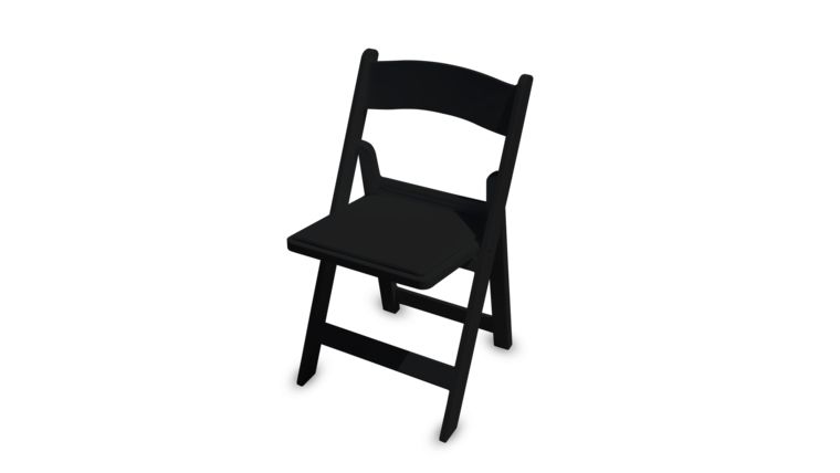 Black Padded Folding Resin Chair